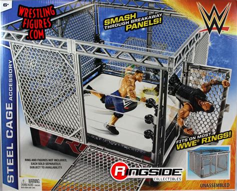 Each set comes with a top and a bottom piece. WWE Mattel Steel Cage Accessory (Fits Small Rings) | Ringside Collectibles