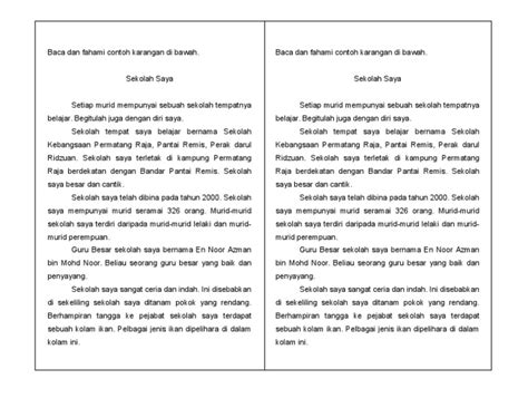Kini, saya berusia 12 tahun. Contoh Karangan Sekolah Saya