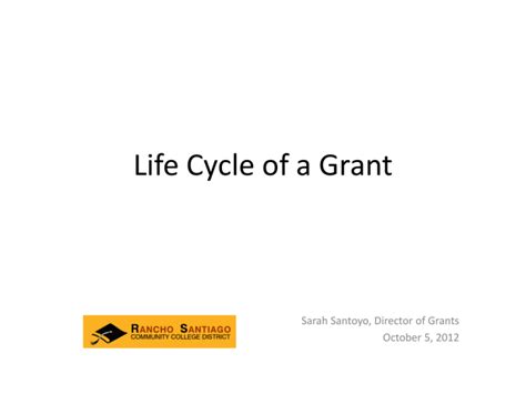 Life Cycle Of A Grant Presentation