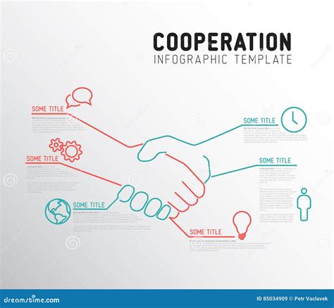 Modello Di Cooperazione Di Infographic Di Vettore Illustrazione