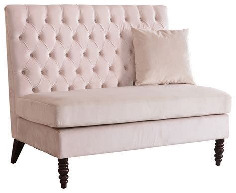 Made of solid material in combination with the sleek, button back, it looks phenomenal. Velvet Tufted High Back Loveseat Settee - Traditional ...