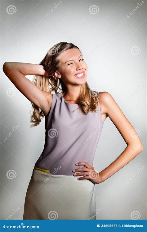 Teenage Girl Expressing Joyful Emotion Stock Image Image Of Expressive Characters 34505627