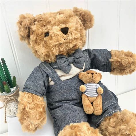 Personalised Daddy Bear With Baby By Pink Pineapple Home And Ts