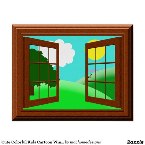 Cute Colorful Kids Cartoon Window View Poster Zazzle Frame By Frame