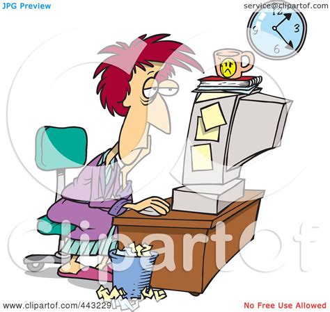 Royalty Free Rf Clip Art Illustration Of A Cartoon Tired Woman Trying