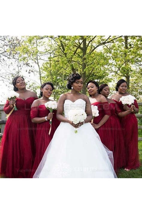 Burgundy bridesmaid dresses in 500+ styles long and short, under 100, includes burgundy, wine, red bud, purple wine, raspberry etc., 150+ color samples avail., free custom sizes. 3/4 Length Sleeve Burgundy Plus Size Wedding Guest Dresses ...