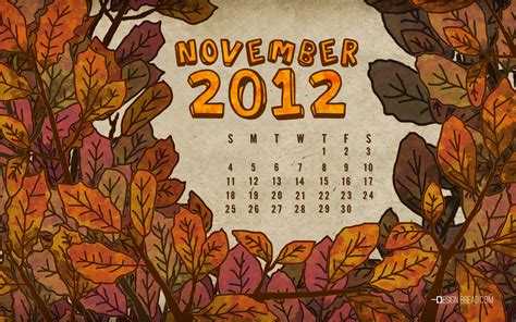 Free Download November Calendar Wallpaper Design Bread 1920x1200 For