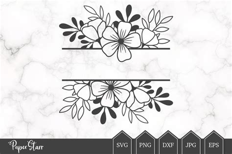 Floral Border SVG Cut File Floral Monogram SVG 511708 Paper