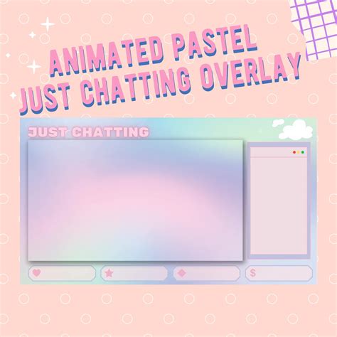 Twitch Stream Overlay Pastel Just Chatting Etsy