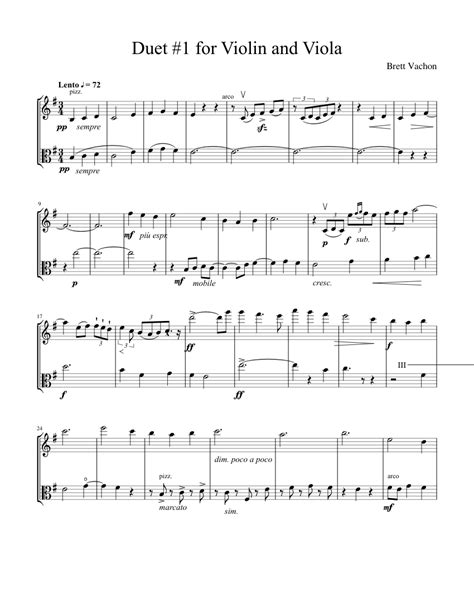 12 Duets For Violin And Viola Sheet Music For Violin Viola Download