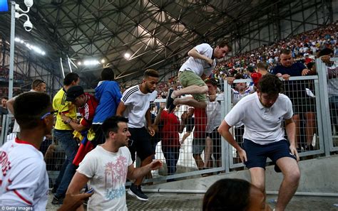 england and russia fans clash in marseille daily mail online