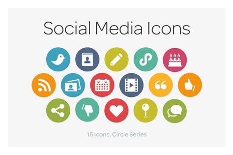 Circle Icons Social Media ~ Icons ~ Creative Market