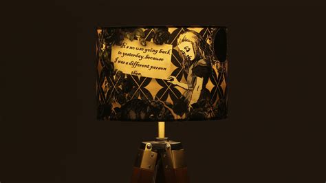 Alice In Wonderland Black And Gold Velvet Lampshade Kitsch Republic
