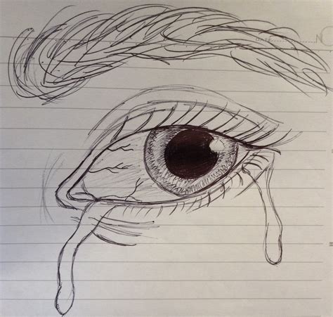 Teary Tired Eyes Biro Doodle Doodles Biro Art
