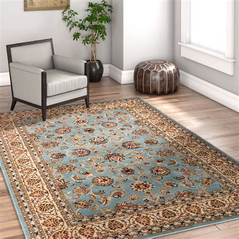 Noble Sarouk Light Blue Persian Floral Oriental Formal Traditional Area