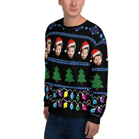Ugly Christmas Sweater Custom Faces Sweatshirt Funny Selfie Etsy