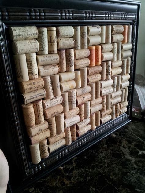 Homemade Cork Board Out Of Wine Corks And Picture Frame Cork Board