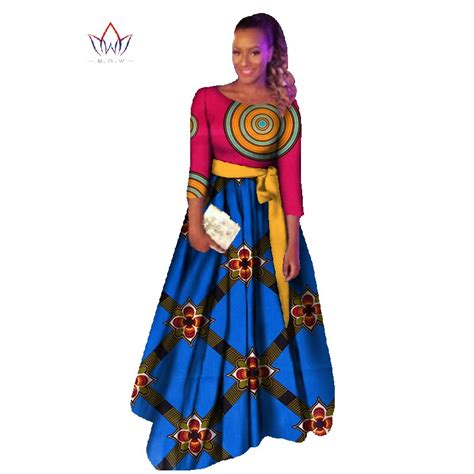 Plus Size African Dashiki Dresses Cotton Traditional African Clothing Party Dress O Neck Dashiki