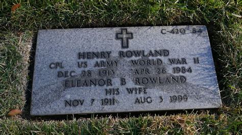 Actor Henry Rowland Grave Us Army Los Angeles National Cemetery La