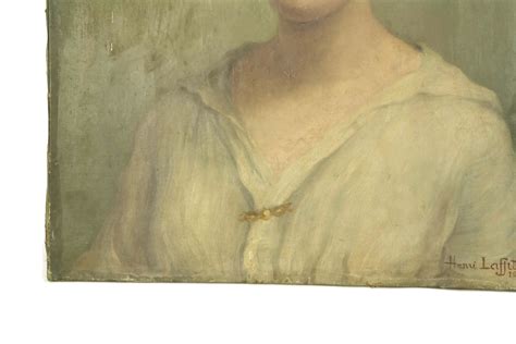French Antique Woman Portrait Oil Painting Edwardian Lady Original Art