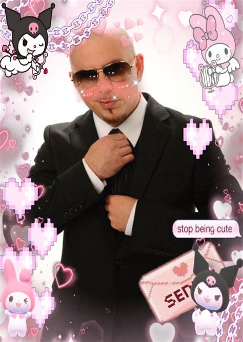 pitbull kawaii edit fancy meme pitbull  singer pink singer