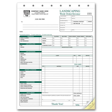 Printable purchase order form used for submitting a purchase order order to your distributors accessible without cost obtain. Landscaping Work Order Forms 6570 At Print EZ.
