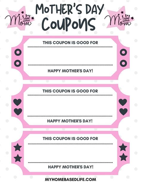 Free Printable Mothers Day Coupon Templates