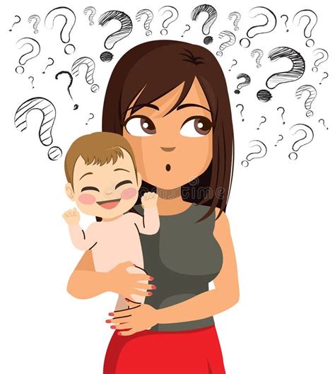Mom Feeling Confused Inexperienced Concept Stock Vector Illustration