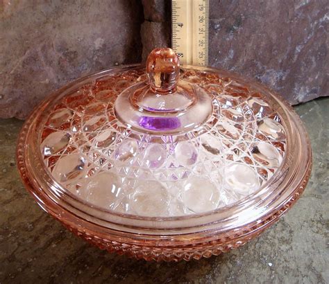 Vintage Powder Dish Set With Handmade Powder Puff Glass Etsy Denmark