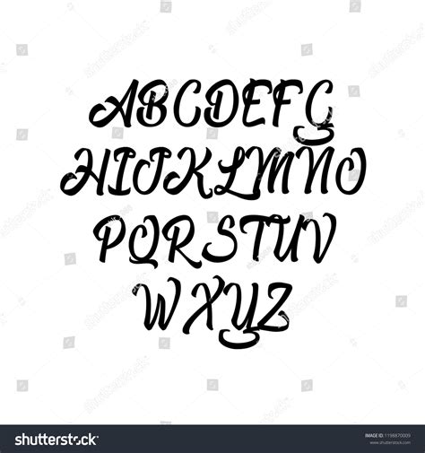 Alphabet Sign Calligraphic Hand Written Alphabet Stock Vector Royalty