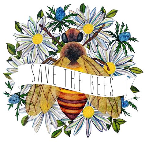 Save The Bees Honey Bee Print For Beekeeping Beekeeper T Etsy