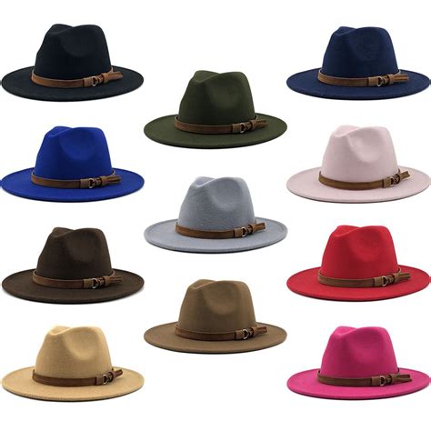 Fedora Hat Classical Wide Brim Gangster Cap Men Women Vintage Trilby