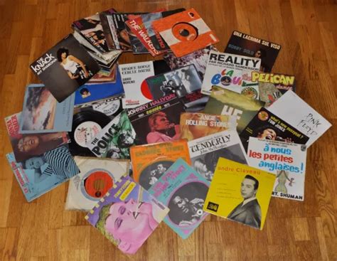 Lot De 4 Anciens Disques 45 Tours Vinyles De Richard Antony Vintage