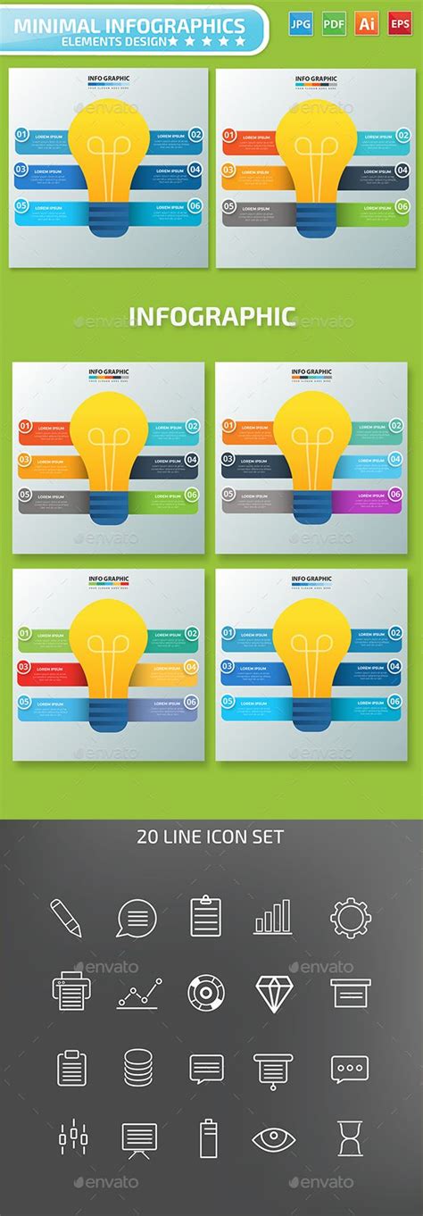 Light Bulb Infographics In 2020 Infographic Infographic Design