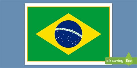 Free Brazil Flag Poster Display Twinkl Teacher Made