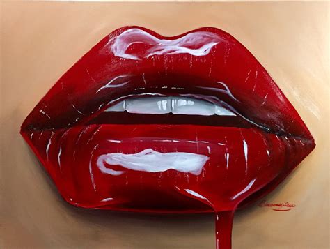 Painting Realistic Cherry Red Lips Lips Painting Eye Painting Lips Drawing
