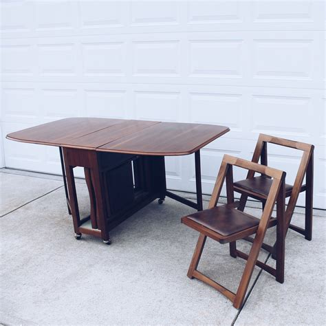 Drop Leaf Gateleg Dining Table With 4 Storable Chairs Set Chatham