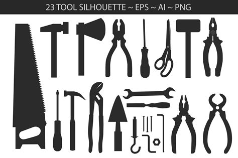 Tool Silhouettes Graphic By Davector · Creative Fabrica