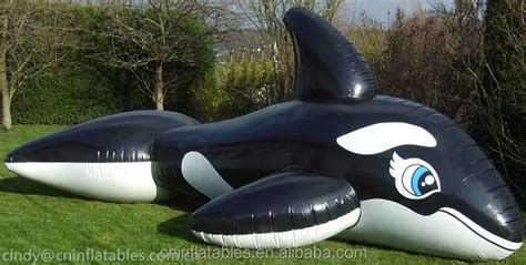 Pvc Black Shiny Inflatable Whale Animal Moelinflatable Whale For Sale