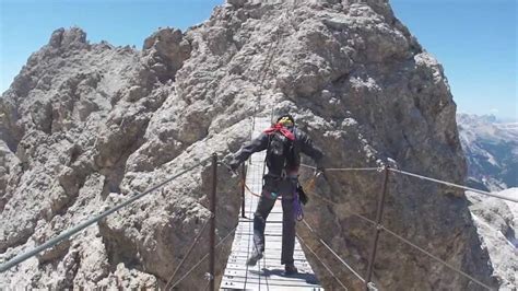 Monte Cristallo 3221 M Ferrata Suspension Bridge In The Dolomites