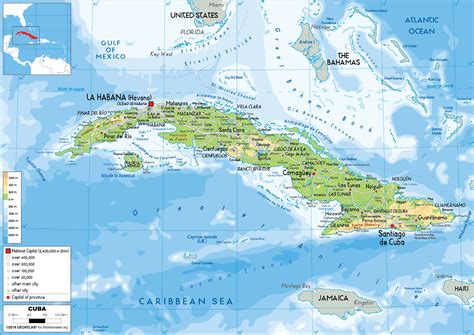 Cuba Map Physical Worldometer