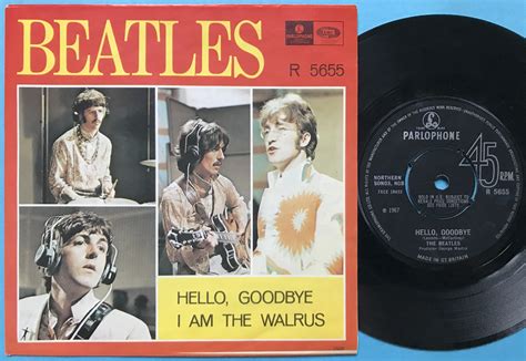 Nostalgipalatset Beatles Hello Goodbye 7 Sweuk Dark Orange 1967 Ps
