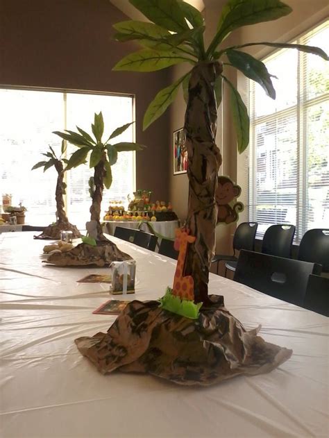 Sunshine safari baby shower table {operation shower}. jungle centerpieces - Google Search in 2019 | Jungle ...