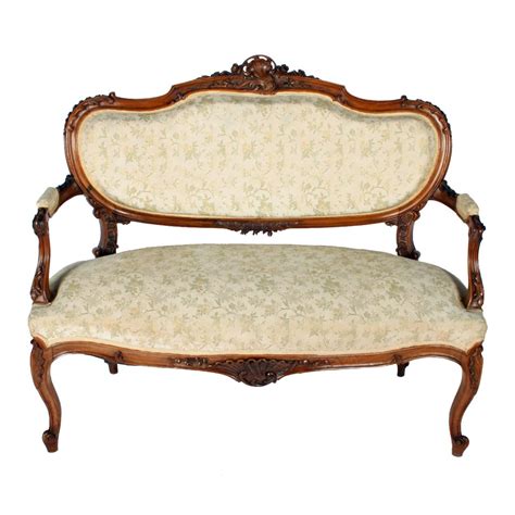 Shop bedroom sets at ny furniture outlets. French Antique Settee | Rococo Style Walnut Settee ...