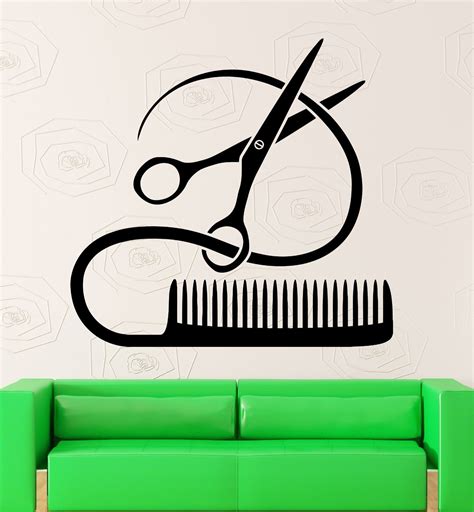 Barber Tools Wall Stickers Hairstyle Hair Stylist Salon Beauty Vinyl