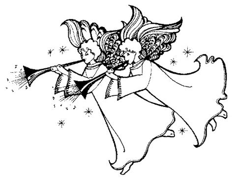 Christmas Angels Clipart Black And White Clip Art Library