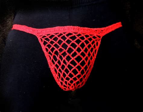 Men Thong G String Sexy Erotic Bottom See Thru Thong Crochet Etsy
