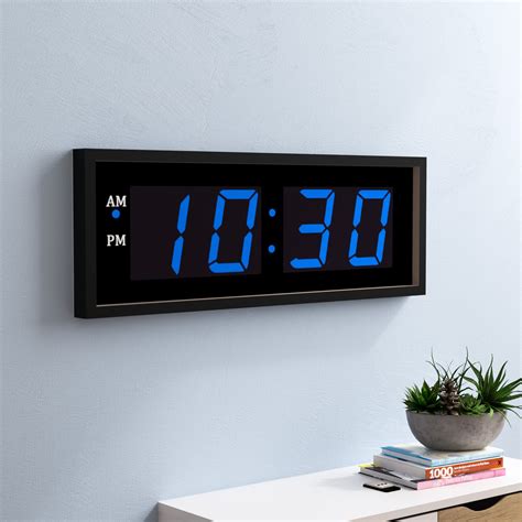Clocks Easy Read Large Led Screen Digital Clock Time Date Temperature Wall Or Stand Home And Garden
