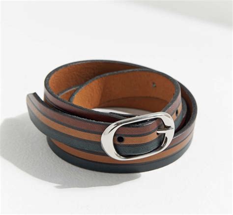 Striped Leather Belt Urban Outfitters