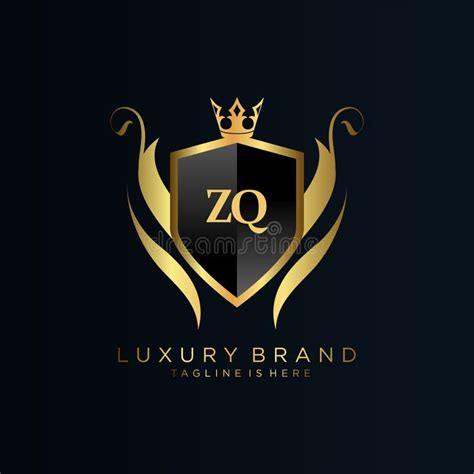 Zq Letter Initial With Royal Templateelegant With Crown Logo Vector